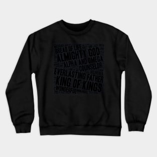 Names of Jesus Word Cloud Scripture Art Crewneck Sweatshirt